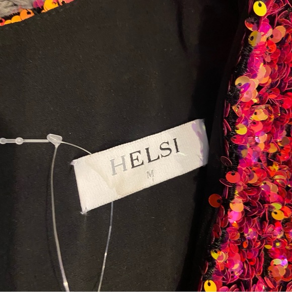 Helsi NEW Jodi Plunging Sequin Mini Dress In Merlot Size M - Picture 12 of 16